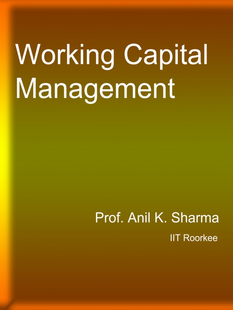 Working Capital Management Pdf Download