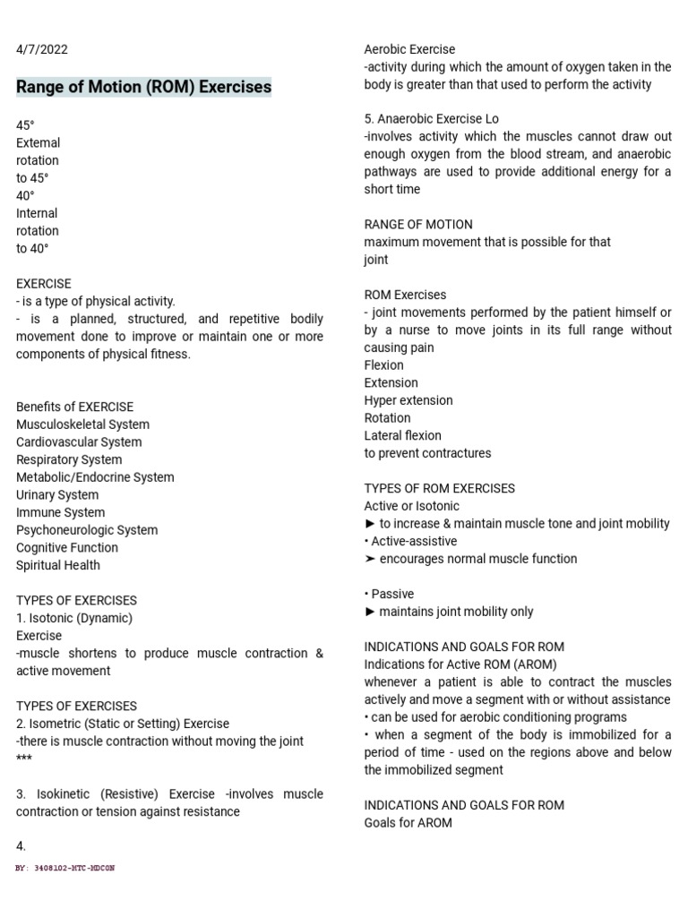 6Range of Motion (ROM) Exercises PDF