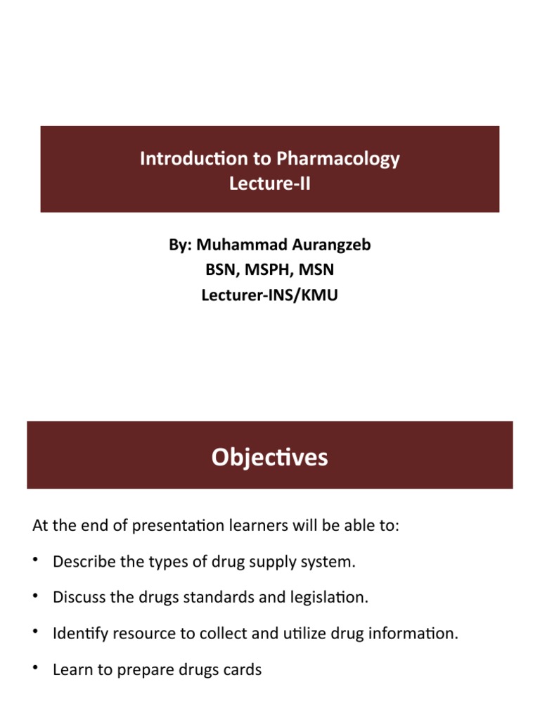 Unit I Lecture II Pharmacology | PDF | Pharmacy | Medical Prescription