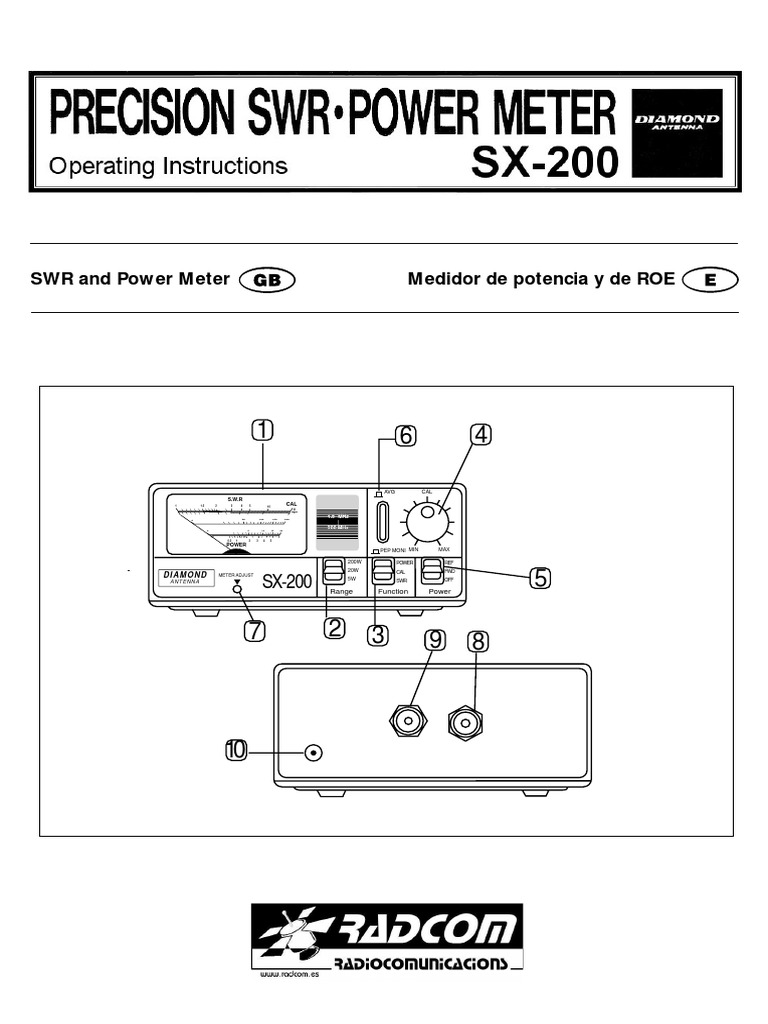 sx-200 SWR Bridge Manual | PDF | Antenna (Radio) | Sound Production ...