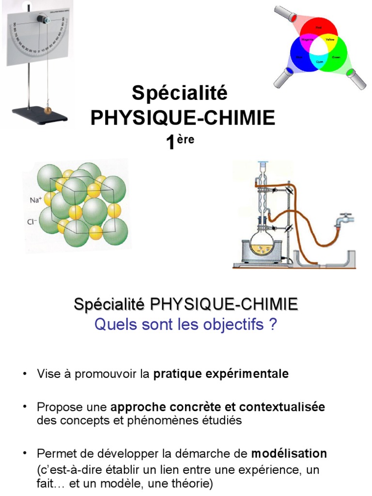 Spécialité PhysiqueChimie en 1ère PDF Mathématiques Physique — free download