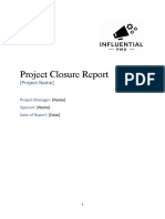 Project Closure Report Template