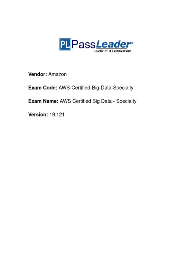 AWS Big Data Specialty | PDF | Apache Hadoop | Databases