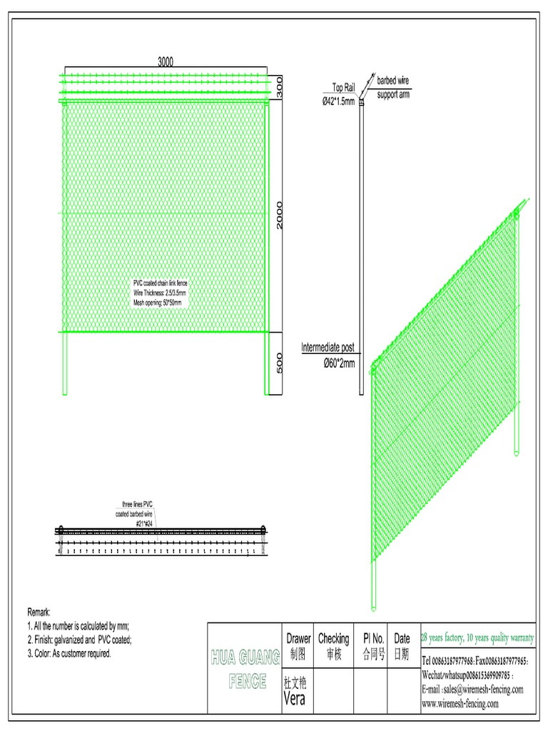Chain Link Fence Drawing | PDF