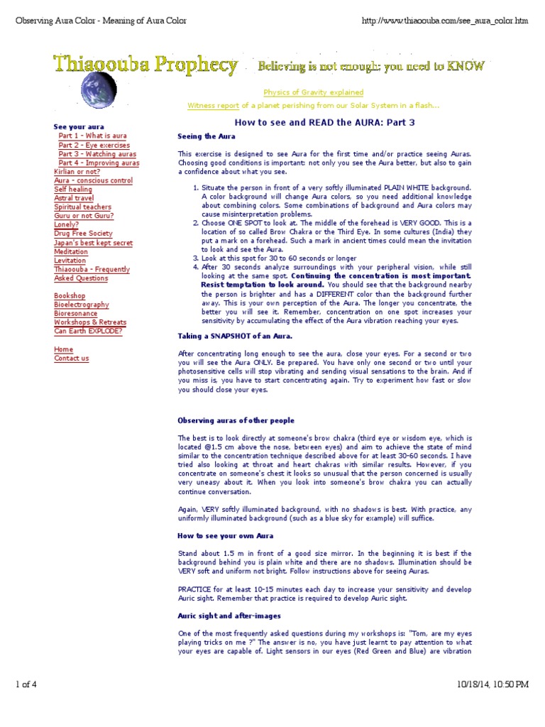 How to See and Interpret Auras | PDF | Aura (Paranormal) | Color