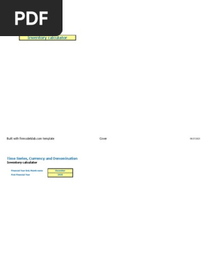 Inventory Forecast Excel Template