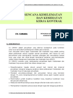 Rencana Keselematan Dan Kesehatan Kerja Kontrak: Cv. Caraka