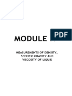 Module Iv - Measurement of Density and Specific Gravity of Liquid