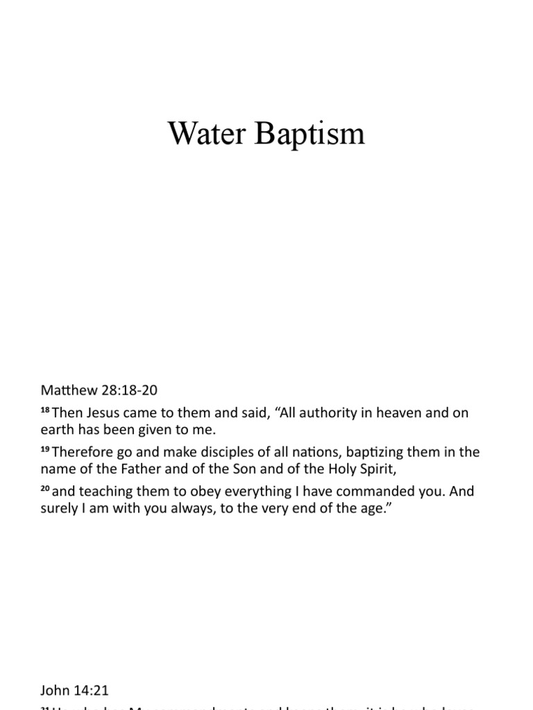 Water Baptism PDF Baptism Jesus