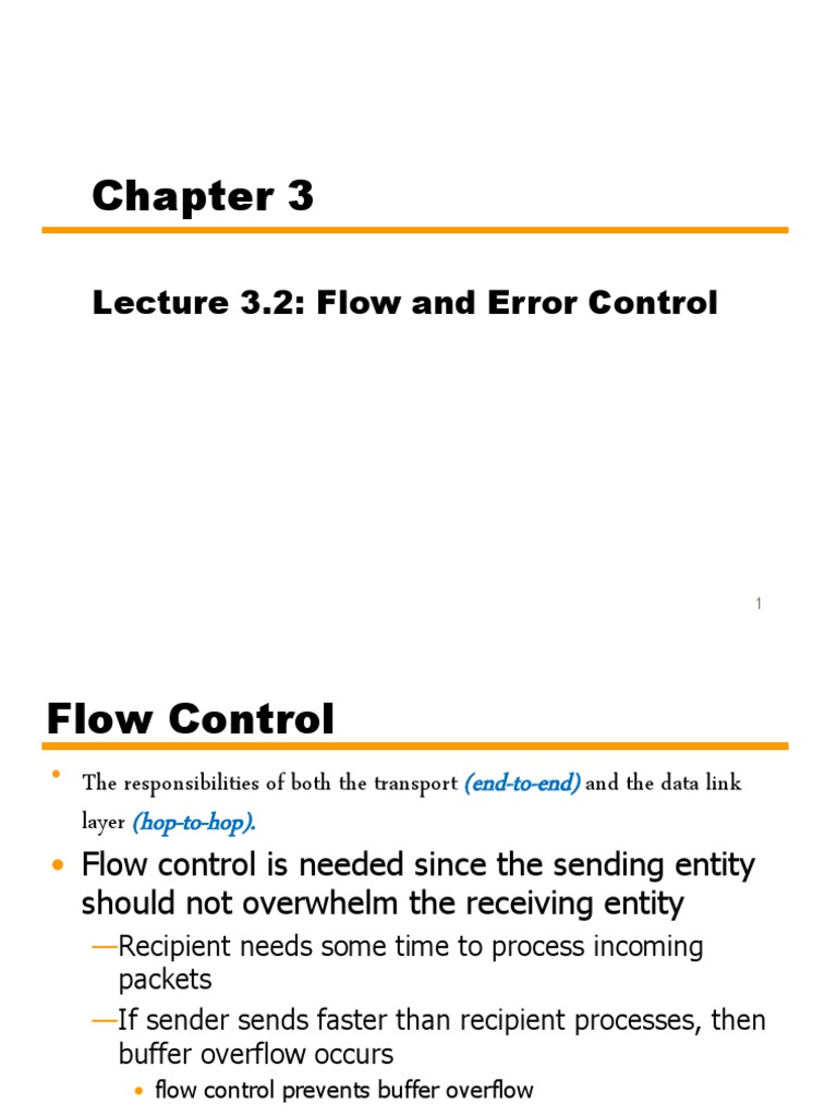 Chapter - 3 Lecture 2 Flow and Error Control | PDF