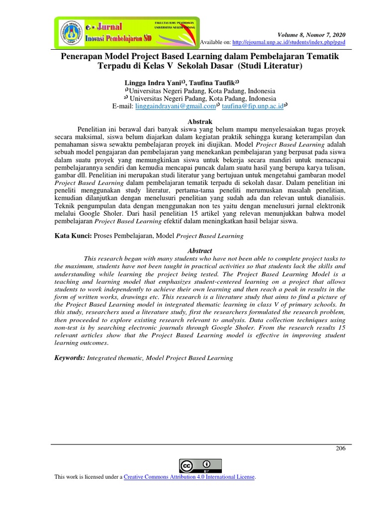 Penerapan Project Based Learning SD | PDF | Karier & Perkembangan