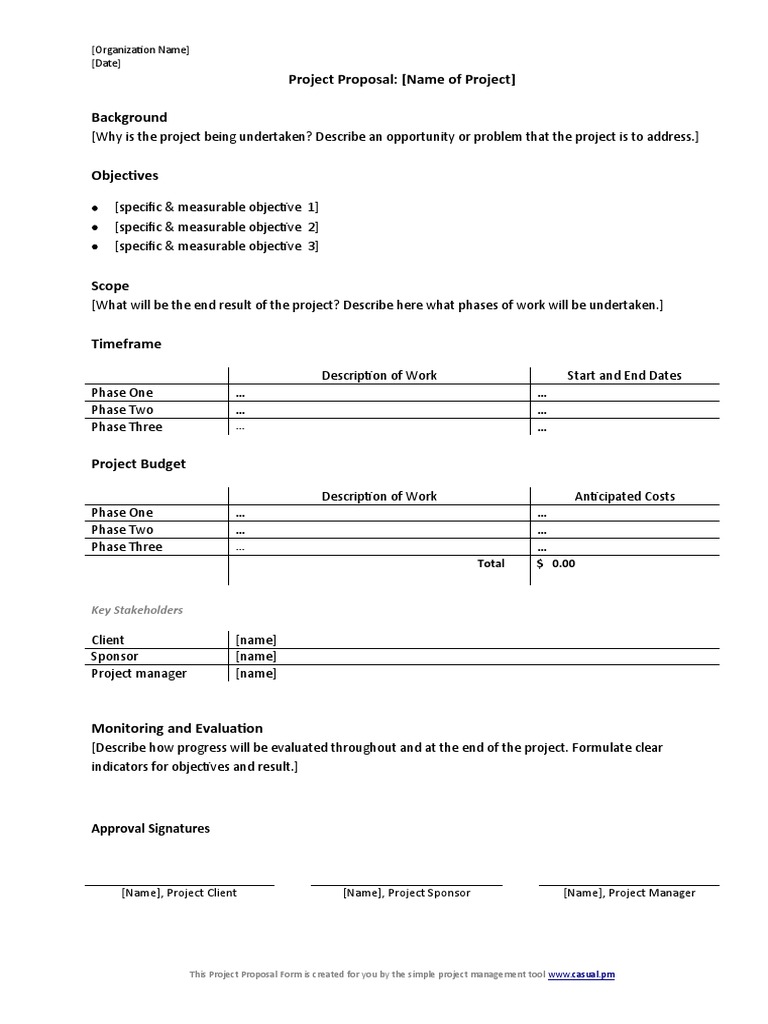 Project Proposal Template | PDF | Project Management | Business
