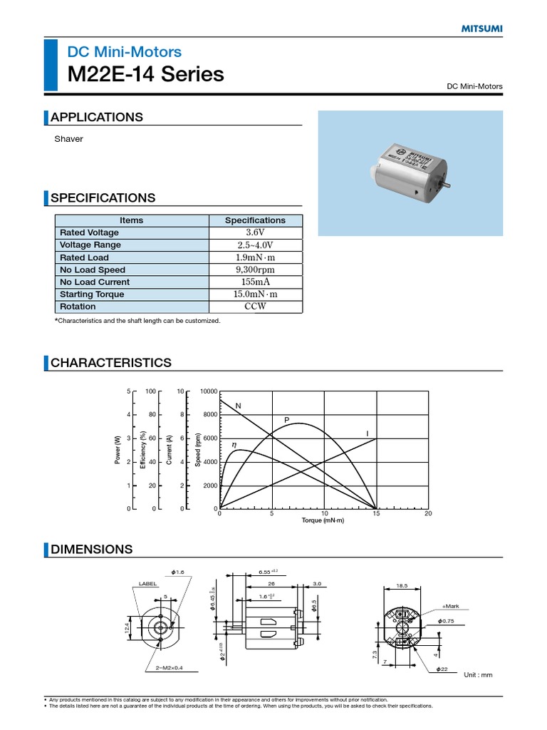 Motor Mitsumi Av M22e 14 e | PDF