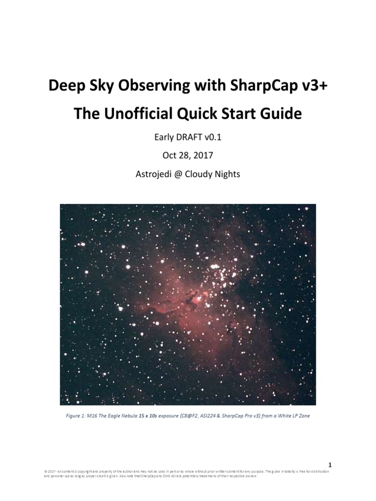 The Unofficial Guide To Using SharpCap v0.1 | PDF | Camera | Shutter Speed