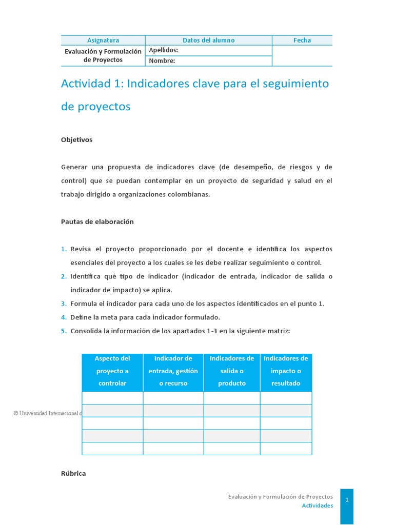 Actividad 1 Indicadores Clave para El Seguimiento de Proyectos PDF