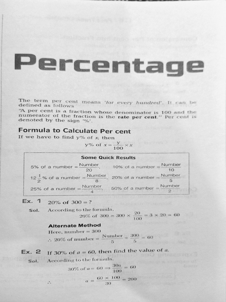 Percentage pdf