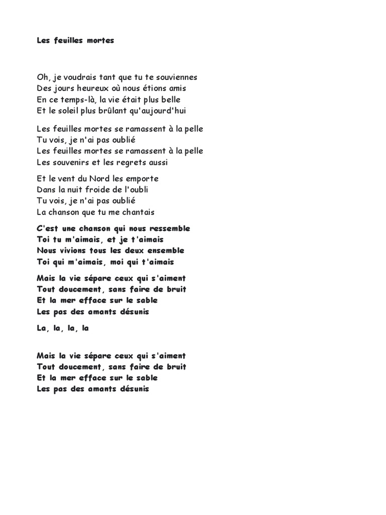 Les Feuilles Mortes | PDF