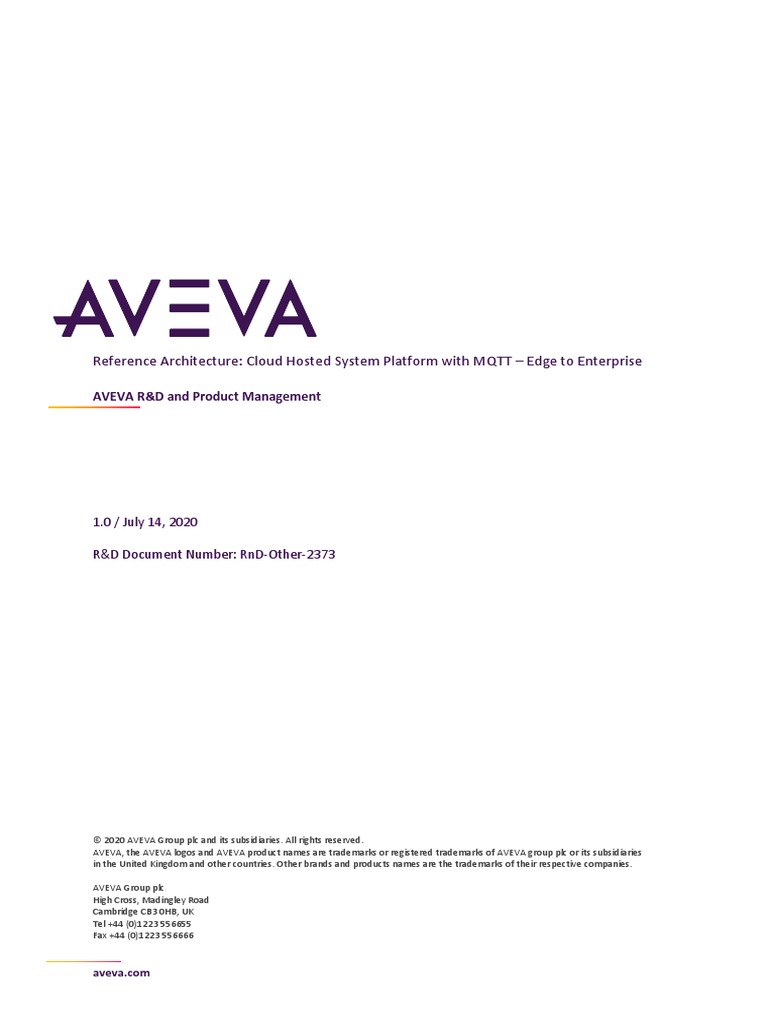 AVEVA Reference Architecture - Cloud Hosted System Platform Edge To ...