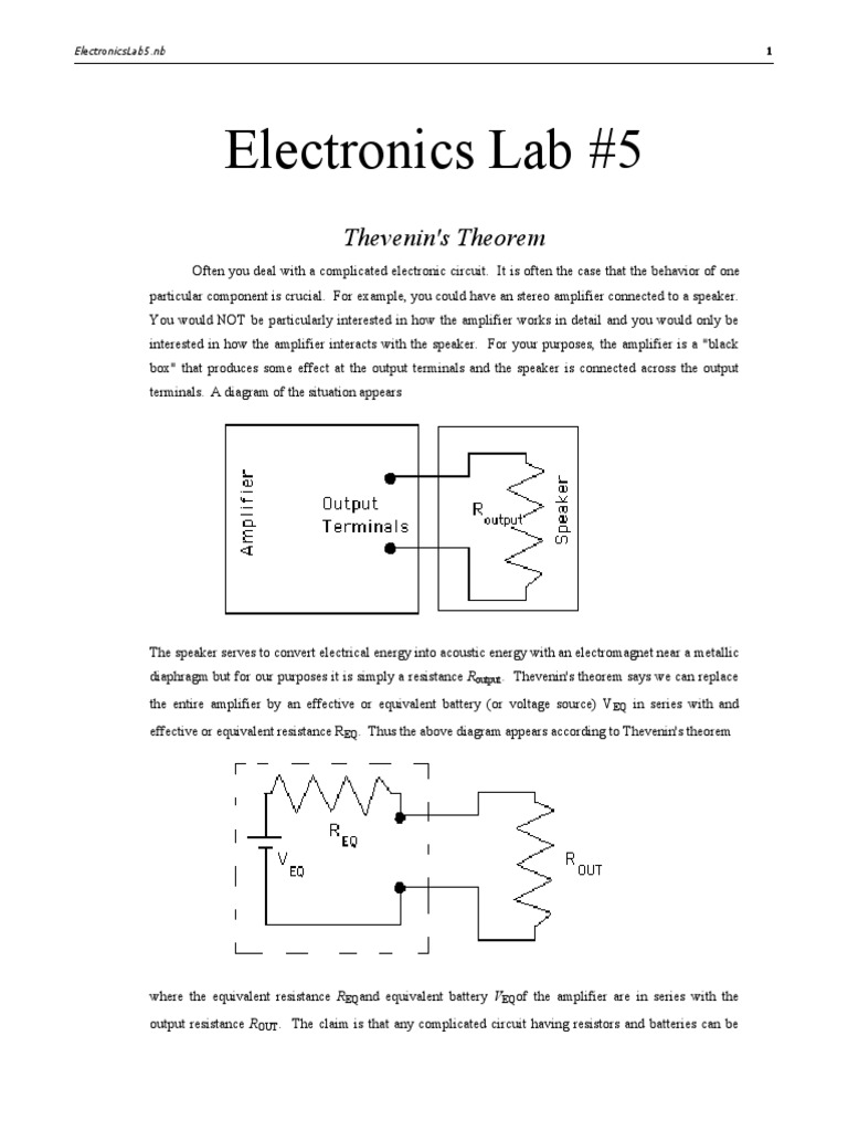 Electronics Lab 5 PDF Resistor Series And Parallel Circuits