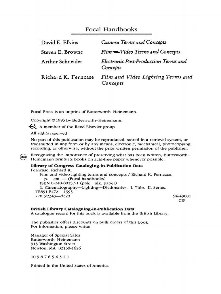 Film and Lighting Terms PDF Incandescent Light Bulb Camera