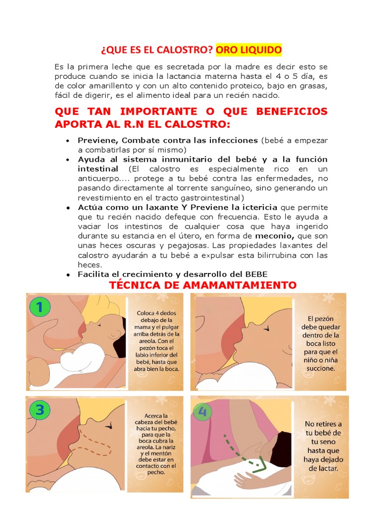 Calostro: Oro líquido para recién nacidos | PDF