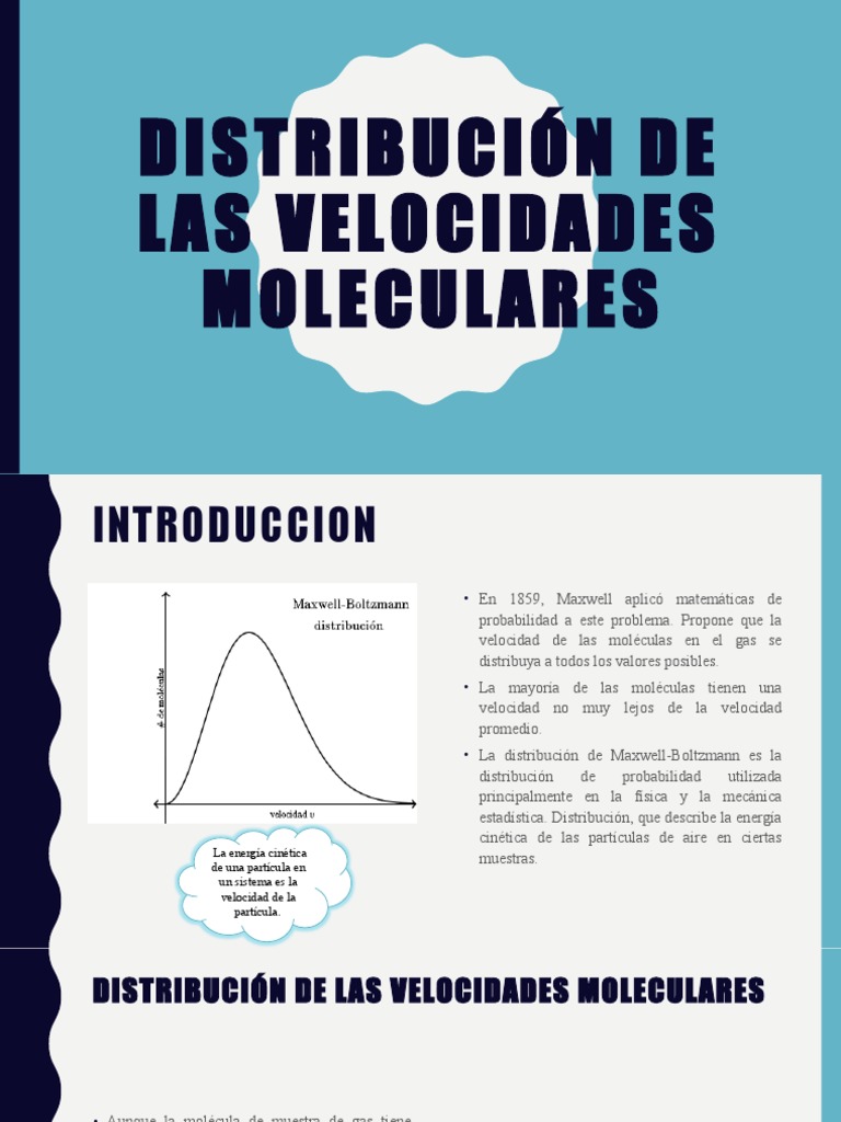 La Distribución de Las Velocidades Moleculares y La Distribución de Maxwell Boltzmann PDF