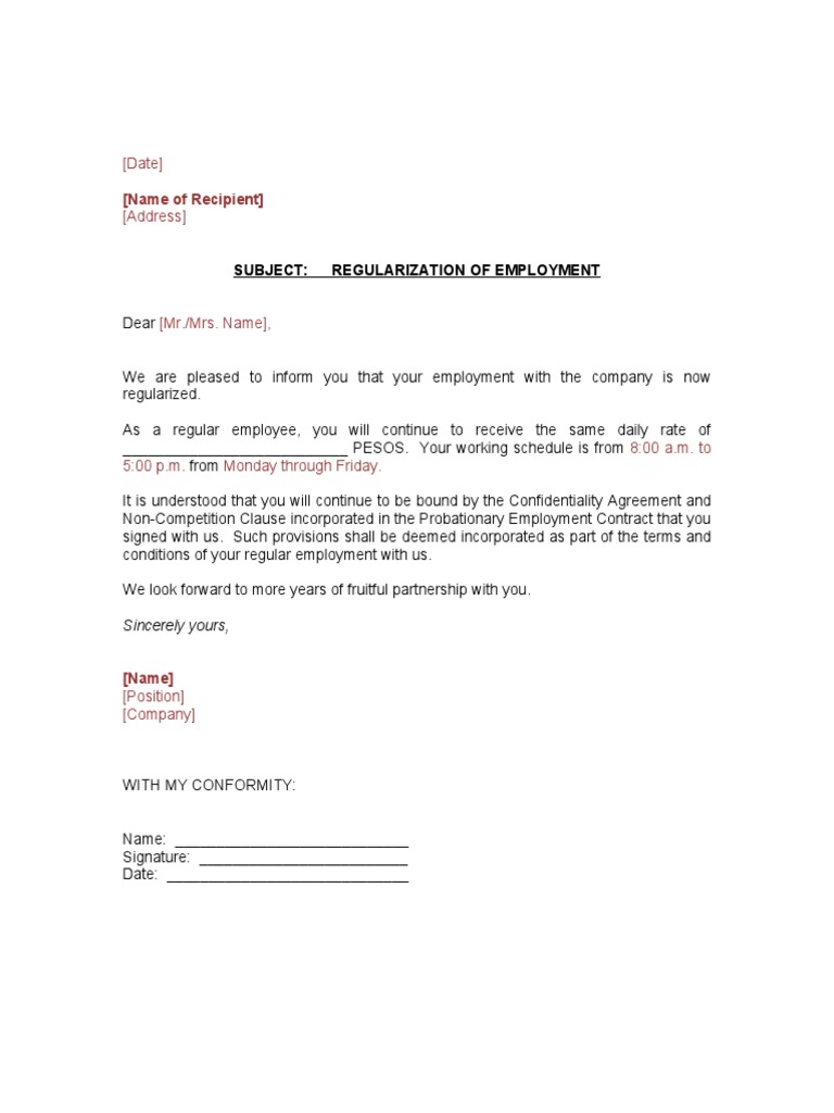 Regularization Notice | PDF | Career & Growth