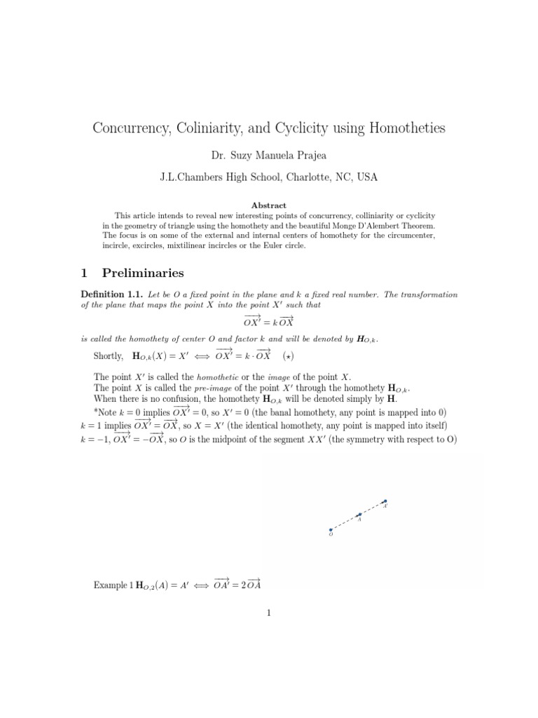 Homotheties in Triangle Geometry | PDF