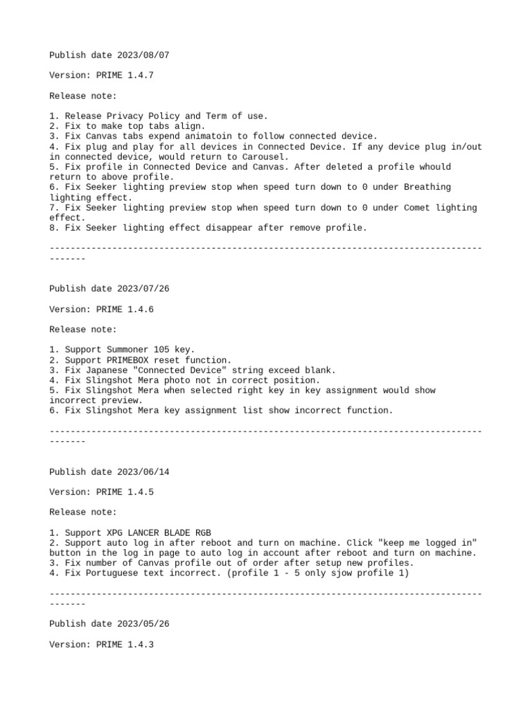 PRIME 1.4.7 Release Note | PDF