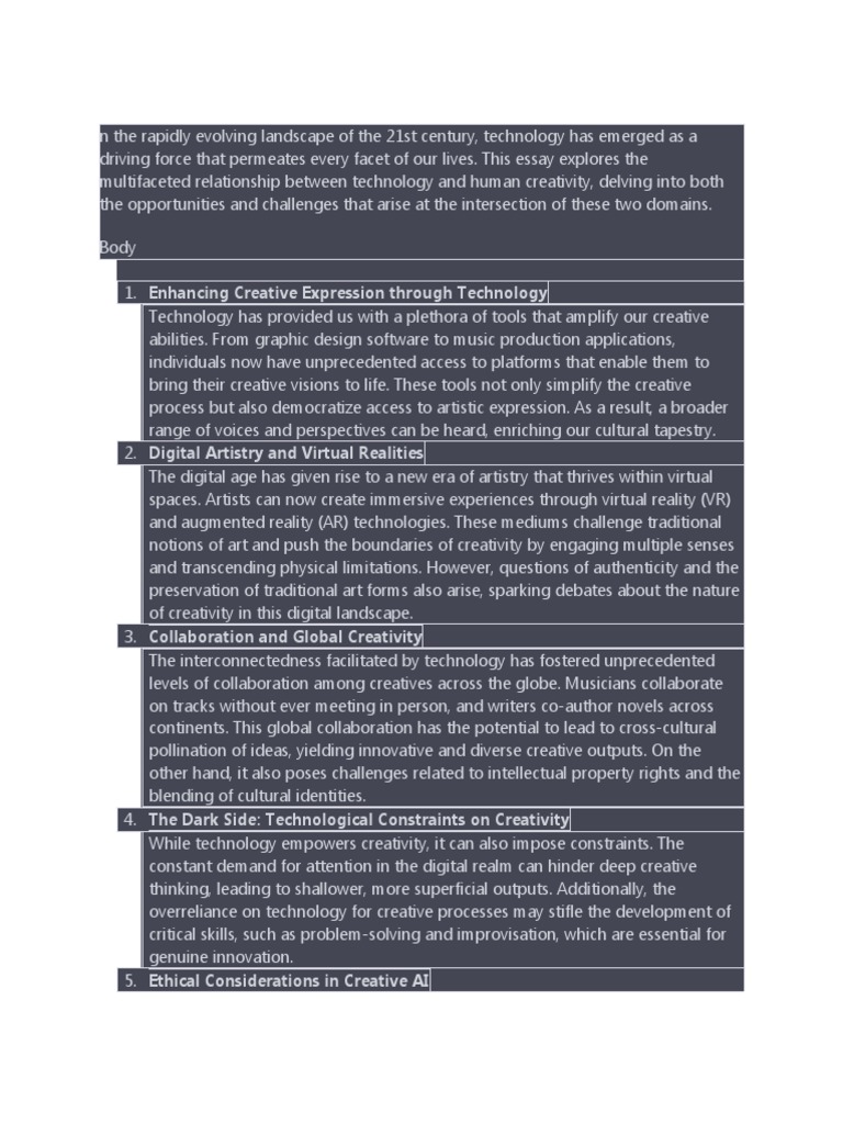 Technology Advancements | PDF | Creativity | Virtual Reality