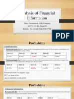 Analysis of Financial Information Accounting