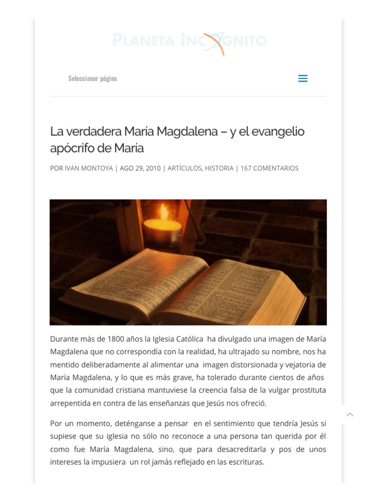La Verdadera María Magdalena Y El Evangelio Apócrifo De María Pdf