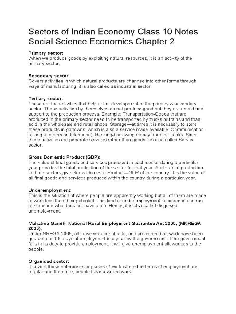 Sectors of Indian Economy | Download Free PDF | Underemployment ...