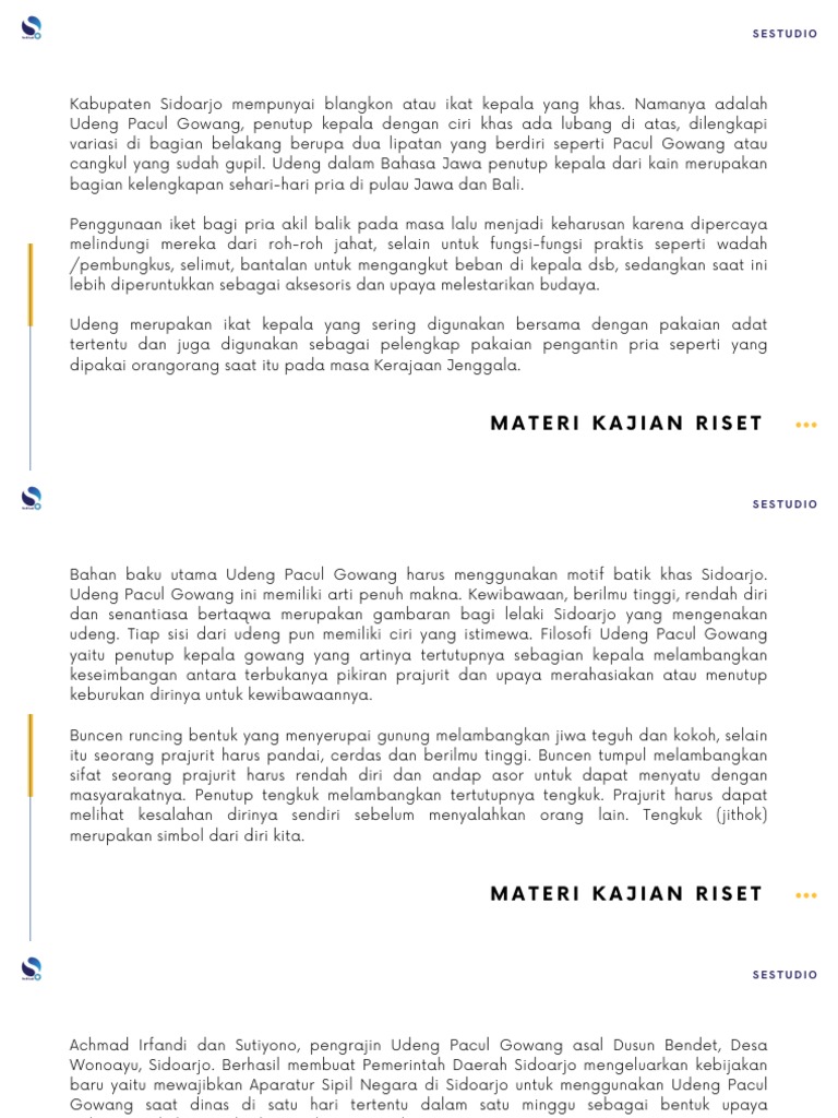 Filosofi dan Fungsi Udeng Pacul Gowang | PDF
