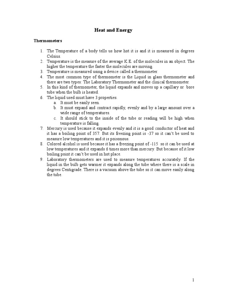 Understanding Thermometers and Temperature | PDF