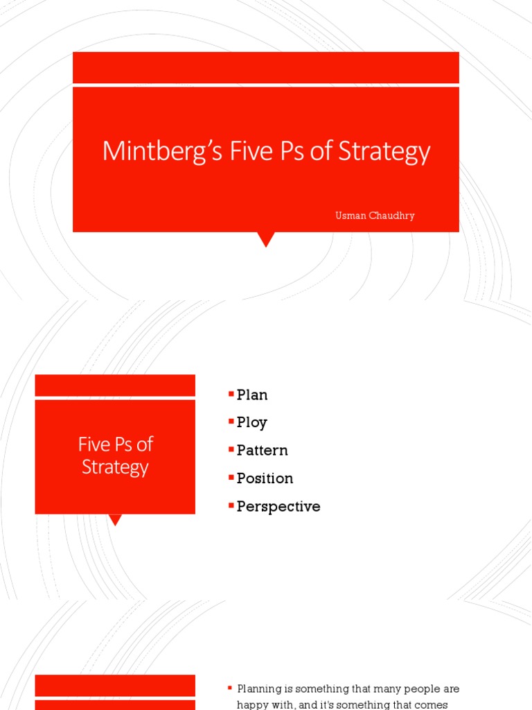 Mintberg's Five Ps of Strategy | PDF | Competitive Advantage | Business ...