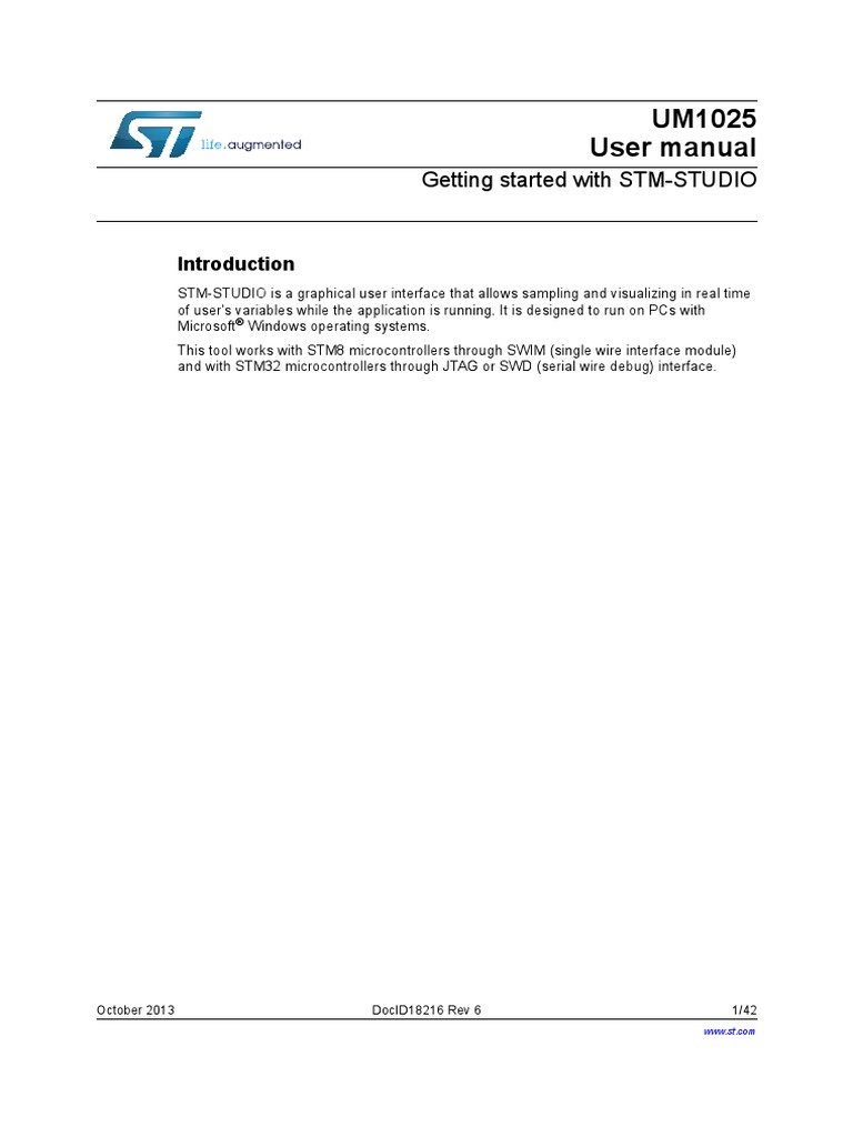 Um1025 Getting Started With Stmstudio Stmicroelectronics | PDF ...