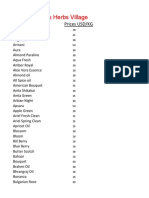 Fragrance Oils Price List