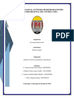 Analisis de Las Cifras de Exportación e Importación