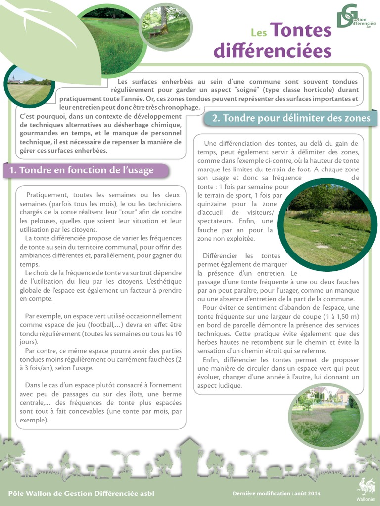 Tonte différenciée : gestion des espaces verts | PDF | Pelouse ...