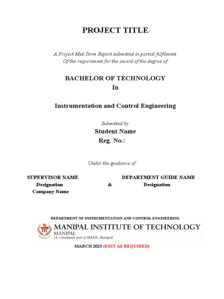 Mid-Term Report on Instrumentation Project | PDF | Technology & Engineering