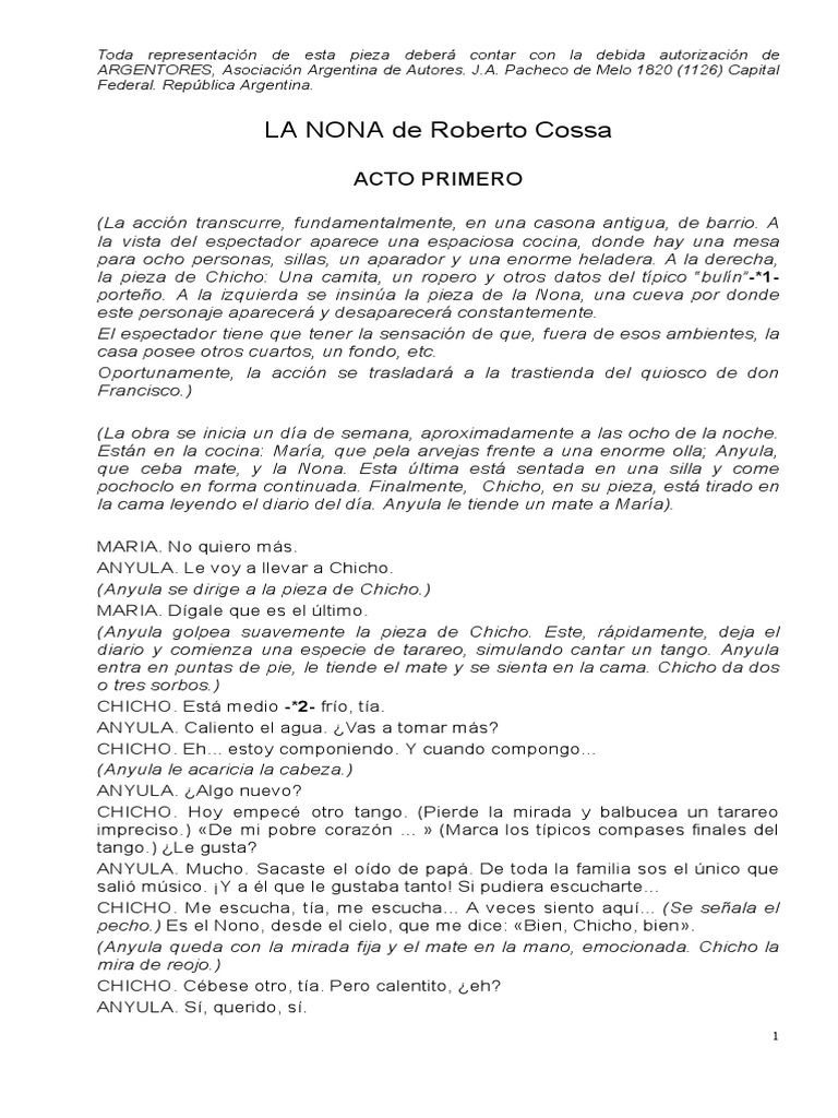 La nona de roberto cossa pdf