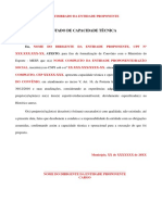 Atestado de Capacidade Técnica: Eu,, ATESTO, para Fins de Formalização de Convênio Com o Ministério Do