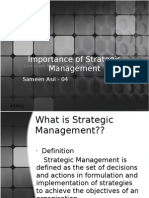 Importance of Strategic Management Sameen