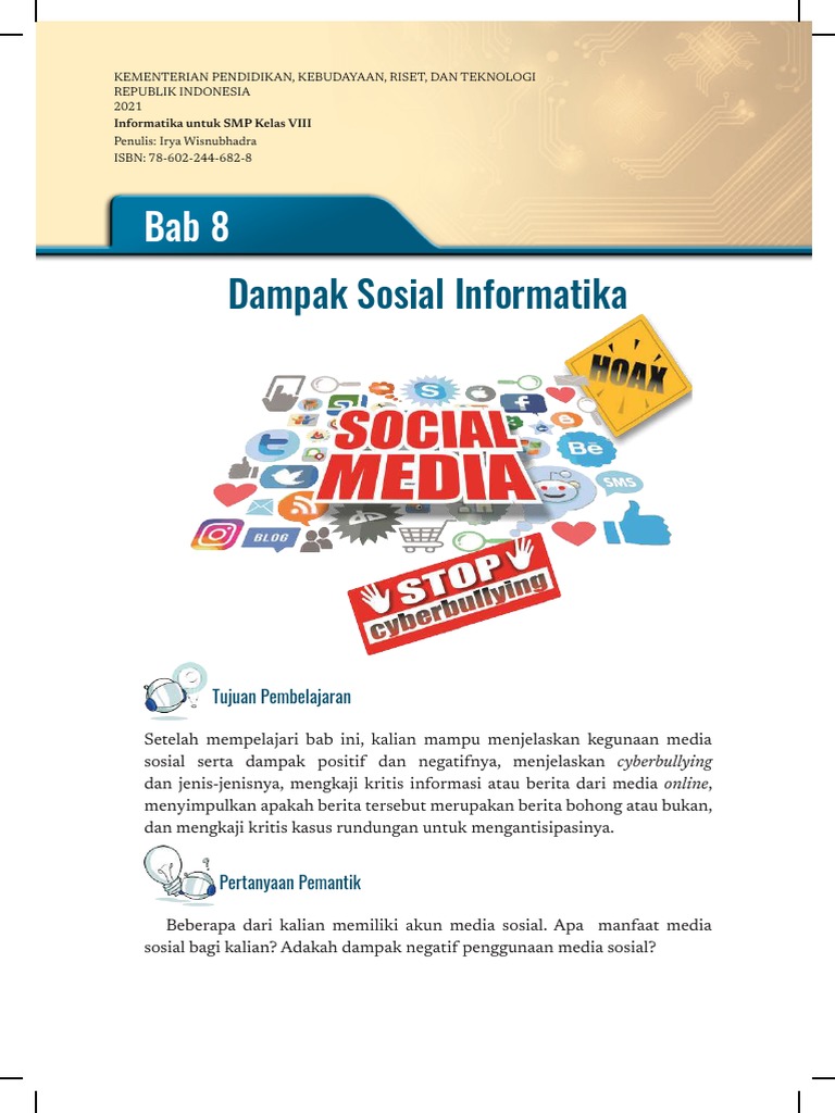 Bab 8 Dampak Sosial Informatika PDF
