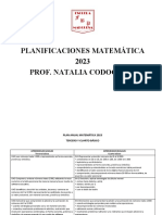 Plan Anual 3 y 4 Matemática 2023