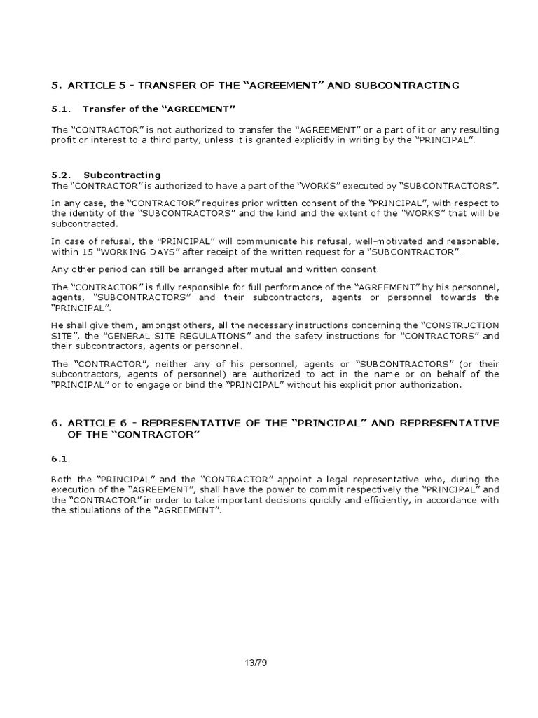 Subcontractor Approval Process in Agreements | PDF | Subcontractor ...