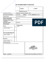 Certificado de Aptitud Médico Ocupacional: Código