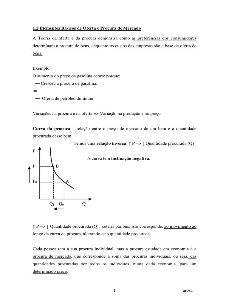 1.2 Elementos Básicos de Oferta e Procura | PDF | Demanda | Oferta e ...