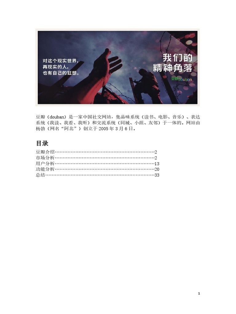 豆瓣产品分析报告| PDF
